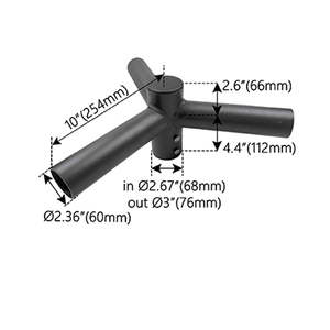 Adaptador de espiga horizontal triple de 120 ° para 3 luces - Product Image 1