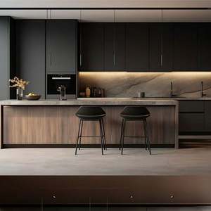 Armoire de cuisine 3d Integrales Gabinetes Designs modernes Armoire de cuisine noire - Product Image 1