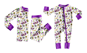 Preventa de Ropa Infantil para Mardi Gras, Nuevos Diseños, Pijamas para Niñas Pequeñas, Conjuntos de 2 Piezas, Ropa para Hermanos - Product Image 3