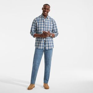 Chemise en twill pour homme FOXA, coupe traditionnelle, sans repassage, motif à carreaux, 100% coton, anti-rides - Product Image 4