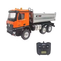 SJY-1598 Camión Volquete RC de Aleación 1/14 con Control Remoto, Cable USB, Programación 2.4G, 12 Canales, Listo para Usar, Súper Resistente para Expertos