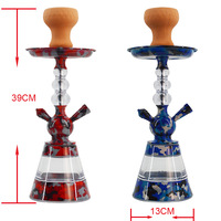 Narguilé Portable Arabe en Gros, Petit, en Plastique Acrylique, à 1 Tuyau, Verre, Chicha, Set d'Accessoires