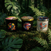 Bougies Pilier Parfumées Artisanales en Cire de Soja avec Pierre de Cristal, Mèche en Bois et Fleurs Séchées Colorées pour la Maison - Vente en Gros Usine