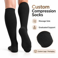 Chaussettes de compression au-dessus du genou pour femmes, compression graduée, soutien massant de la plante des pieds, pour les voyages, le travail et l'usage quotidien