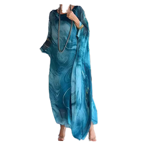 Robe Abaya décontractée et élégante pour femme, collection Printemps-Été 2025, en polyester respirant, imprimé animal, manches longues, longueur cheville, coupe ample - Product Image 4