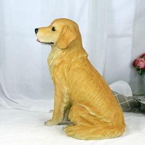 مصنع مخصص الراتنج ديكور الكلب في الهواء الطلق محاكاة واقعية النحت الذهبي لابرادور تمثال كلب صغير تمثال الحيوانات الأليفة عشاق النحت - Product Image 2