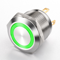 Petit interrupteur miniature à bouton-poussoir en acier inoxydable/aluminium, compatible avec le protocole DALI-2, mécanisme de commutation