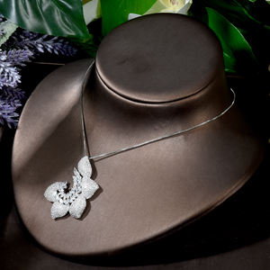 Hibridide เครื่องประดับสร้อยคอต่างหูผู้หญิงทรงลูกบาศก์ AAA อินเทรนด์ชุดเครื่องประดับเพทายรูปลูกบาศก์สำหรับผู้หญิง N-1814 - Product Image 5