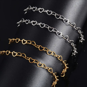 Chaîne à maillons cœur rempli d'or 14K Chaîne de collier tendance en acier inoxydable pour les femmes Dainty Permanent Jewelry - Product Image 6