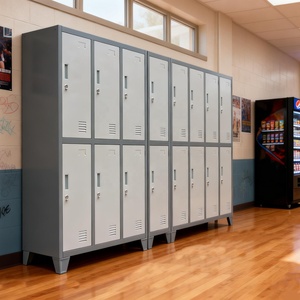 Armoire Métallique <span class=keywords><strong>Vintage</strong></span> avec Pieds, 8 Portes, Armoire Industrielle en Acier pour Bureau, École, Casilleros Espacioso Metalica - Product Image 4