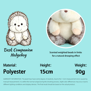 Mini Peluche <span class=keywords><strong>Riccio</strong></span> da Scrivania 15cm, Morbido in Poliestere e Cotone PP, Antistress, Regalo di Compleanno per Età 8+ - Product Image 2