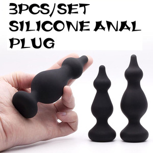Set de 3 Tapones Anales de Silicona para Principiantes, Juguetes Sexuales de Silicona Suave para Mujeres <span class=keywords><strong>y</strong></span> Hombres - Product Image 1