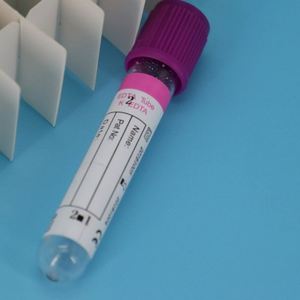 Tabung Pengumpul Vakum Sekali Pakai 10ml Tutup Ungu Kaca K2/K3 Aditif EDTA untuk Gigi Multiguna - Product Image 1