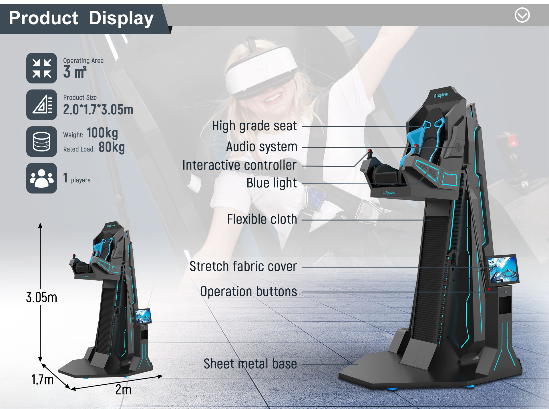 1 Player 9D Virtual Reality Simulator With 360 Degree Flight Simulator Flying Games