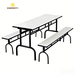 Juego <span class=keywords><strong>de</strong></span> Mesa <span class=keywords><strong>de</strong></span> Comedor Moderno y Personalizado con Sillas y Bancos, Diseño Cuadrado Duradero y Ecológico para Restaurantes, Cafeterías y Hogares - Product Image 2