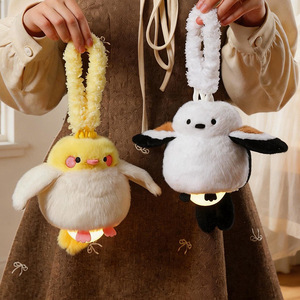 Porte-clés lumineux en peluche : Perroquet, Pinson, Moineau, Hibou – Jouet en peluche avec éclairage LED, petite lampe, figurine de dessin animé, pendentif - Product Image 4