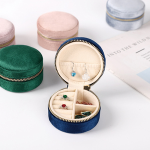 Velvet Jewelry Box Travel Velvetvelvet Round Velvet Jewelry Storage Box Travel Jewelry Storage Box Gift Jewelry Storage Ring Box