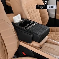 Interior Mobil Kulit Premium Terlaris dengan Bantalan Sandaran Tangan yang Ditinggikan, Dilengkapi Kotak Tisu dan Kompartemen Penyimpanan