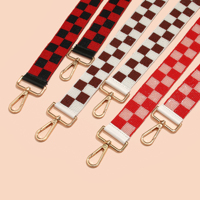 Sangle de sac à main perlée personnalisée en perles de rocaille motif damier, faite à la main, pour sac bandoulière, avec quincaillerie dorée, OEM