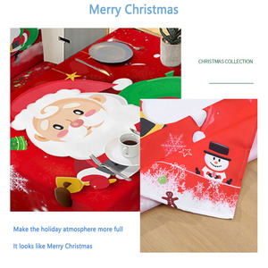 Venta caliente Navidad digital Santa impresión mantel impermeable antideslizante elástico silla CUBIERTA Cubierta de mesa conjunto - Product Image 6