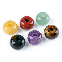 Perles d'abaque en pierre naturelle 12x18mm, perles lâches à grand trou de 5mm, entretoises pour la fabrication de bijoux, bracelets, colliers et accessoires de mode DIY