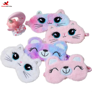 Masque de sommeil élastique en peluche, motif corne mignon, doux et moelleux, cache-yeux fantaisie animal, cache-yeux GZ RTS, commande en gros mixte - Product Image 1