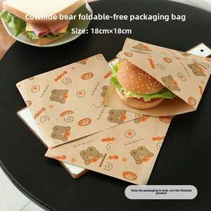 Papier d'emballage alimentaire absorbant l'huile pour sandwichs, sacs à burger enduits, papier de cuisson jetable pour pain, imprimé, résistant à l'huile - Product Image 6