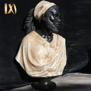Dekorasi rumah ukiran marmer alami kepala patung hitam Afrika patung dada patung untuk dijual - Product Image 3