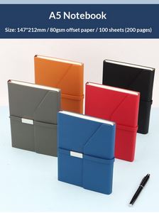 Luxury Business Corporate Modern Office Pu Leather Notebook Handmade Hologram Black <b>A5</b> UV Printing Custom Logo Promotional <b>Diary</b> - Product Image 6