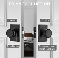 Ensemble de poignées de porte rectangulaires de style moderne en gros, ensemble de serrures de porte intérieures de luxe pour chambre à coucher, poignée de porte facile à installer avec fonction de confidentialité