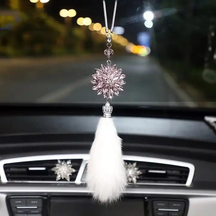 car luxury feather diamond crystal hanging