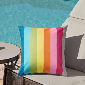 Mogu personnalisé rayure couleur arc-en-ciel imperméable ignifuge toutes saisons extérieur coussin Durable coussin pour terrasse - Product Image 3