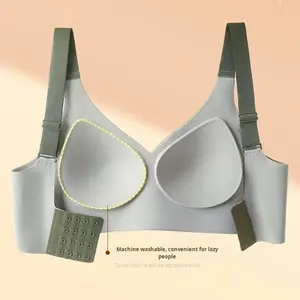 Queen Size sans couture Anti-gravité levage soutien-gorge push-up couleur contrastée soutien-gorge de sport en Nylon <span class=keywords><strong>coupe</strong></span> sans course fixe rétrécissement secondaire fait - Product Image 3