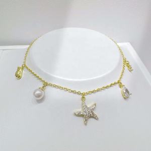 Pulseras de plata 925 al por mayor con diseño de estrella y trébol, lazo bonito, cadena de mano delicada chapada en oro, moda para mujer, macramé - Product Image 1