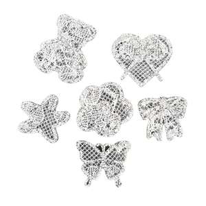 Nouvelle Patchwork en maille ajourée avec strass, motifs Cœur, Ours, Papillon, Étoile de mer, Fleur pour la décoration de sacs, vêtements et textiles de maison - Product Image 5