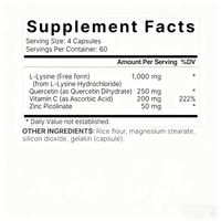 2025 OEM Ventes directes d'usine et personnalisation L Lysine Quercétine Vitamine C Formule Capsules de soutien immunitaire