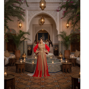 Vestido de Noche Elegante, Estilo Marroquí Vintage, 100% Seda Satinada, Ecológico, Modesto, Sin Mangas, Largo hasta el Suelo, para Bodas y Novias - Product Image 3