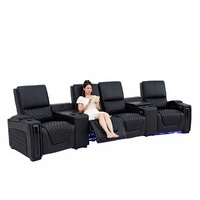 Fauteuil inclinable électrique 3 places de fabrication originale, style traditionnel, en cuir véritable, mobilier commercial pour cinéma, canapé de cinéma