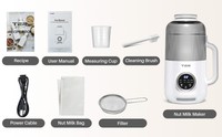 Mesin Pembuat Susu Kedelai dan Pengolah Makanan Bayi Multifungsi 1.2L 800W Kapasitas Besar dengan Kontrol Sentuh dan Bahan Stainless Steel untuk Rumah Tangga