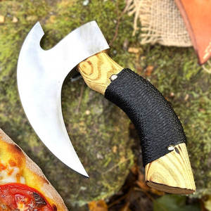 Cuchillo para Pizza de Acero de Damasco Hecho a Mano, Cuchillo de Cocina Personalizado para Exteriores y para Pizza en Venta - Product Image 1