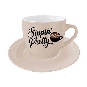 Elegant Durable Porcelain Ceramic Cup with Saucer Eco-Friendly Oven/Dishwasher Safe Modern Design for Coffee & Tea - Product Image 4