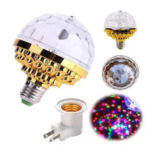 Lampu disko KTV dekorasi Natal bohlam dj bergerak bola lampu putar otomatis AC85-265V E27 warna-warni lampu panggung pesta dalam ruangan