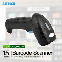 Escáner de Código de Barras Manual para Supermercado BD001, 1D/2D, Bluetooth 2.4G Inalámbrico/Cableado, Interfaz USB, Lector de Códigos QR, en Existencia