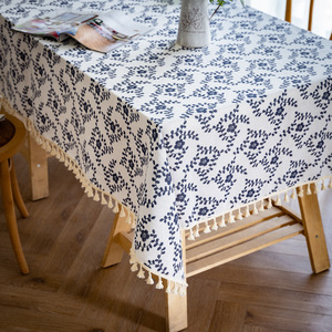 Edge Quaste Flower Fabric Tischdecke New Design Tischdecke Bedruckte kunden spezifische Tischdecke - Product Image 1