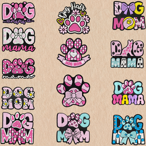 Patch Termoadesive con <span class=keywords><strong>Stampa</strong></span> di Zampa e Scritta 'Dog Mom', Piccolo Distintivo per la Festa della Mamma, Applicazione Ricamata per Magliette e Cappelli - Product Image 1