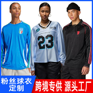 Camisetas de fútbol personalizadas de manga larga con estampado de aficionados, con logotipos y nombres de equipos basados en imágenes proporcionadas para - Product Image 4