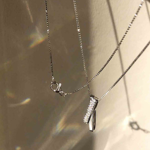 Fashionable Geometric Choker <b>Necklace</b> With Micro Set Cubic Zirconia For Women Daily Wear Zinc Alloy XL 368 - Product Image 5