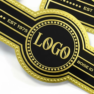 Tùy Chỉnh Chất Lượng Cao Nghệ Thuật Giấy Vàng Lá Trên Xì gà Ban Nhạc Dập Nổi Xì gà Ban Nhạc Vòng Nhãn Logo Sticker - Product Image 5