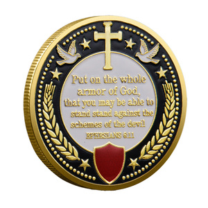 Moneta Commemorativa Souvenir in Stock, Artigianato 3D con Stampa a Rilievo, Tema Cavaliere Religioso, Placcata in Ferro Verniciato, Regalo Personalizzato con UV - Product Image 3