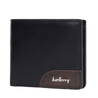 Dompet pendek pria, untuk pria pendek Baellerry Retro dua lipat dompet ritsleting warna kontras dompet muda